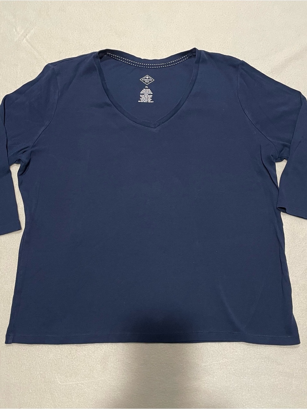 St John’s bay, Women's Navy V‑Neck Long Sleeve Top, XL
